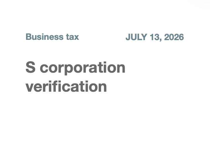 S corporation verification S corporation verification