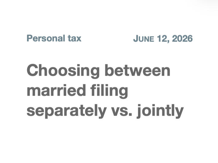Choosing not to file jointly Choosing not to file jointly