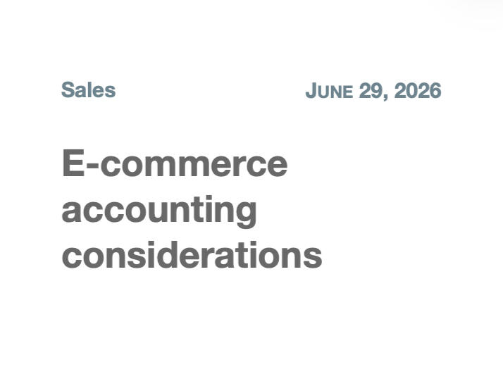 E-commerce accounting considerations